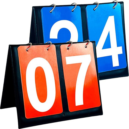 2 PCS Scoreboard Flipper,Portable 2-Digit Table Top Scoreboard for Basketball,Baseball, Volleyball Sports Match Daily Use Outdoor Outside