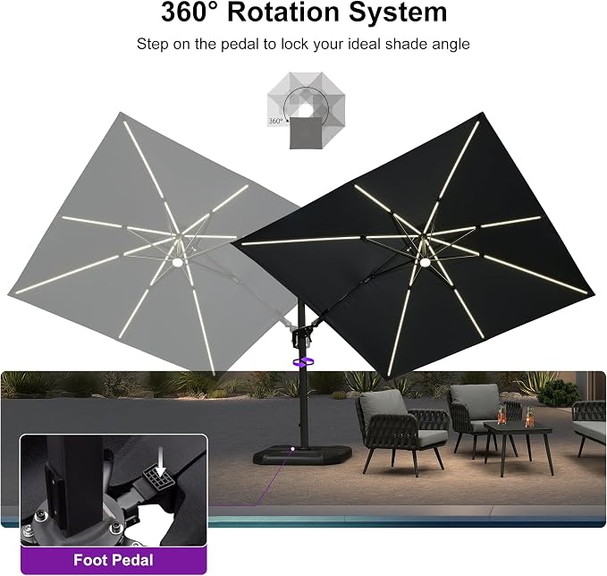 PURPLE LEAF Patio Umbrella Left-right Tilting 10FT - Image 8