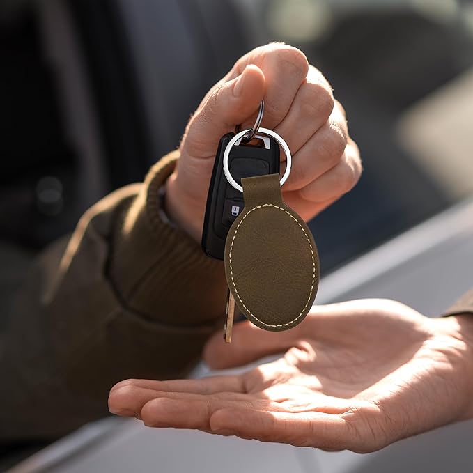LaserGram Oval Keychain, Disc Golf, Personalized Engraving Included