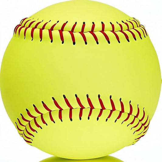 Official Size 12" Softballs - Fastpitch Practice & Training Balls, Leather Covered