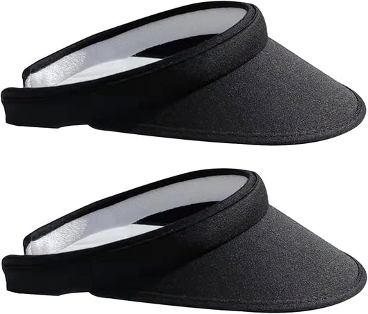 2 Pack Sun Visor Hats Women Men Clip On Wide Brim Visors Hat Outdoor Sports Golf Beach Travel Tennis Caps