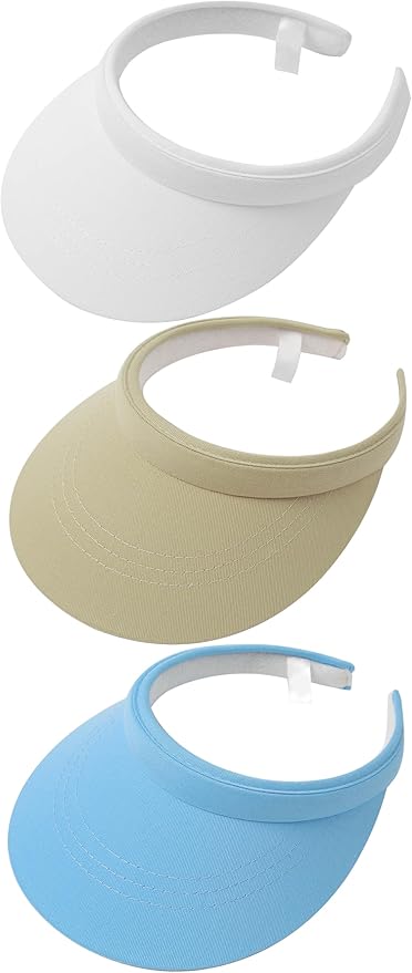3 Pack Sports Sun Visor Hat Women Men Adjustable Clip On Visors Outdoor Golf Beach Cap