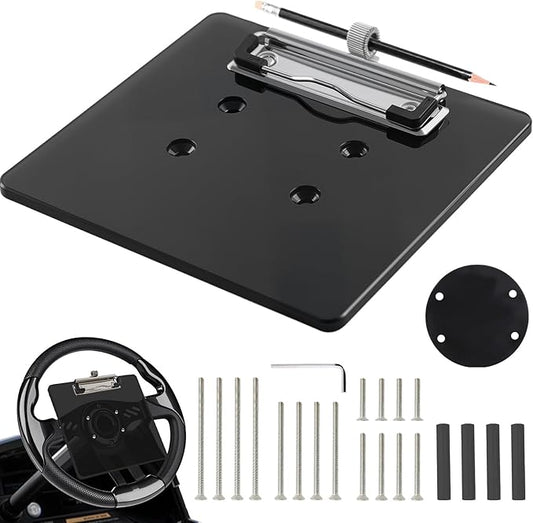 Golf Cart Scorecard Holder with Pen Holder on Golf Cart Steering Wheel for EZGO Club Car Yamaha Golf Carts（Note Do Not Include Golf Cart Steering Wheel