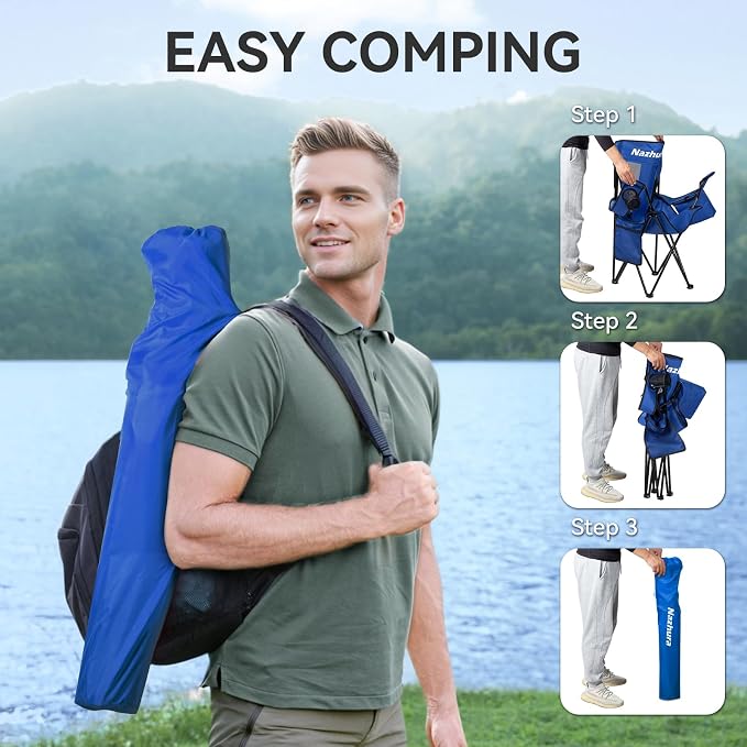 Nazhura 4 Pack Outdoor Camping Chairs Folding/Foldable/Portable - Image 5