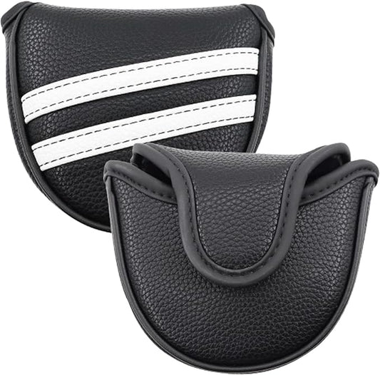 Golf Club Covers,4pcs or 1pc Golf Headcovers for Woods and Driver Fairway Hybrids Women Men - Premium PU Leather with Interchangeable Tags & Magnetic Blade and Mallet Putter Covers