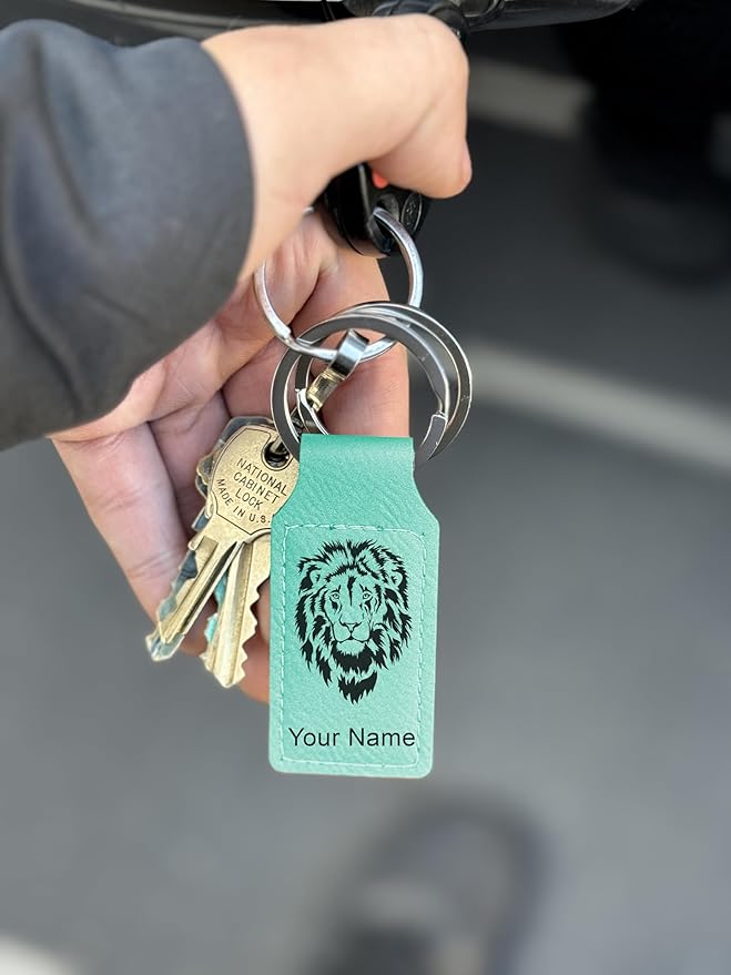 LaserGram Rectangle Keychain, Golfer Golfing, Personalized Engraving Included