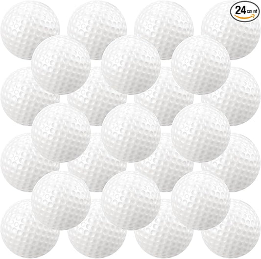Junkin 24 Pcs Foam Golf Practice Balls Realistic Feel and Flight Training Sport Balls Elastic Soft Foam Golf Balls for Indoor or Outdoor Backyard Training