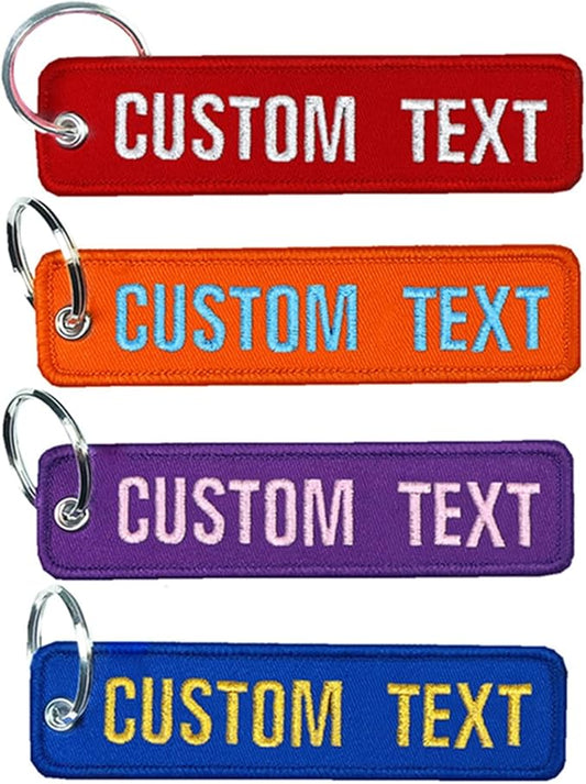N A Custom Embroidery Keychain, Personalized Keychain 1 PC, Car Key Chains for Men Double Side, Cute Keychains for Women (Fabric)