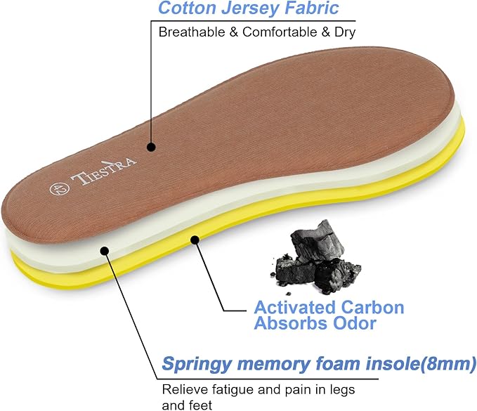 2 Pair -Shoe Inserts for Mens Memory Foam Insoles,Replacement Insoles for Work Boots Running Shoes, Cushion Shock Absorbing for Foot Pain Relief, Comfort Breathable Inner Soles Brown 43EU,US10