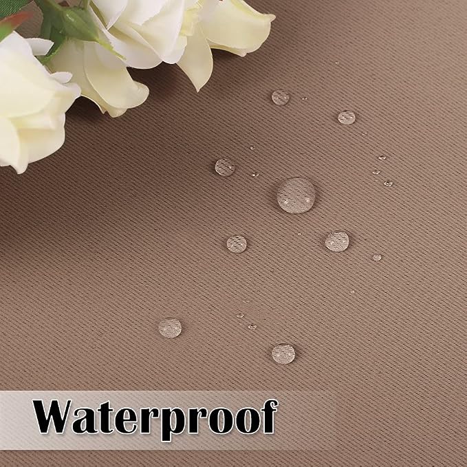 Outdoor Patio Curtains Waterproof W70 x L95 Inch Mocha, 1 Panel | Window Panels - Image 5