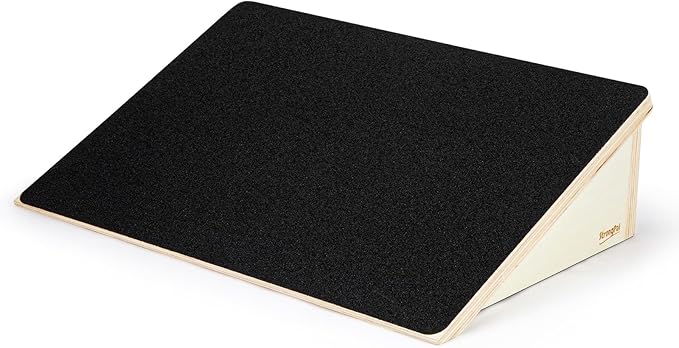 Wooden Slant Board for Squats & Calf Stretching – 19.6" Extra-Wide Non-Slip Surface, 1000 lbs Capacity, Durable Strength Training Wedge for Lower Body Workouts & Flexibility Training