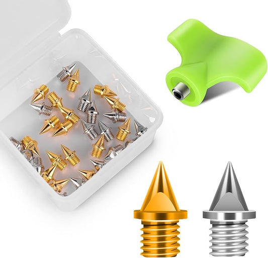 1/4 Inch Carbon Steel Track Spikes, 32 Pieces Lighter Weight Spikes Track Shoes, Each Nail Weighs Only 0.47 Grams, Used for Track and Field Sprinting or Cross Country