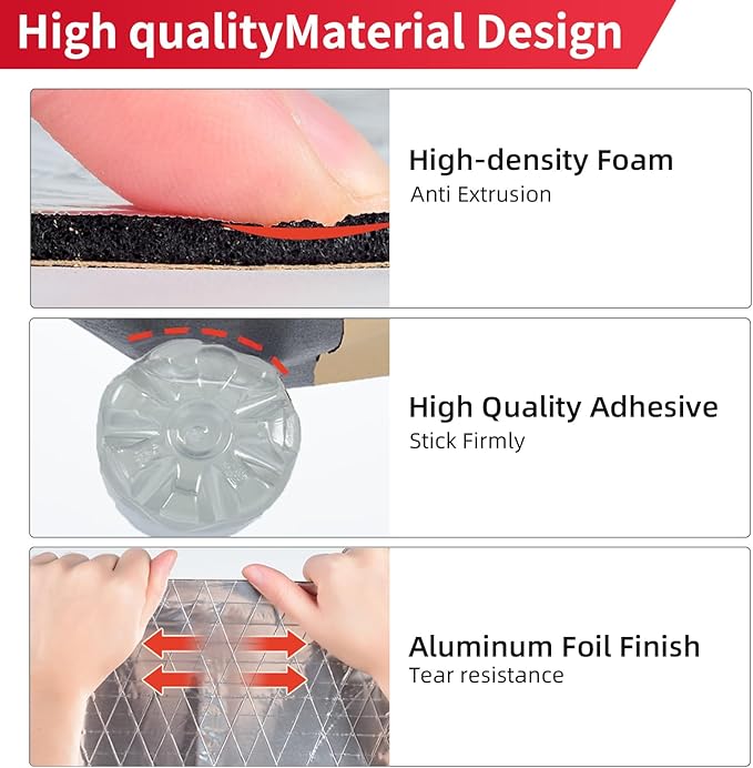197mil 49.73sqft Sound Deadening Mat, Heat Shield Automotive Carpet Car Insulation Foam Board Sound Dampening, Aluminum Foil Finish Noise Insulation and Vibration Dampening Material
