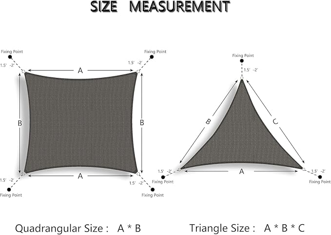 Tronssien Rectangle 12'x12' Sun Shade Sail, 95% UV Blockage Canopy Awning - Image 7