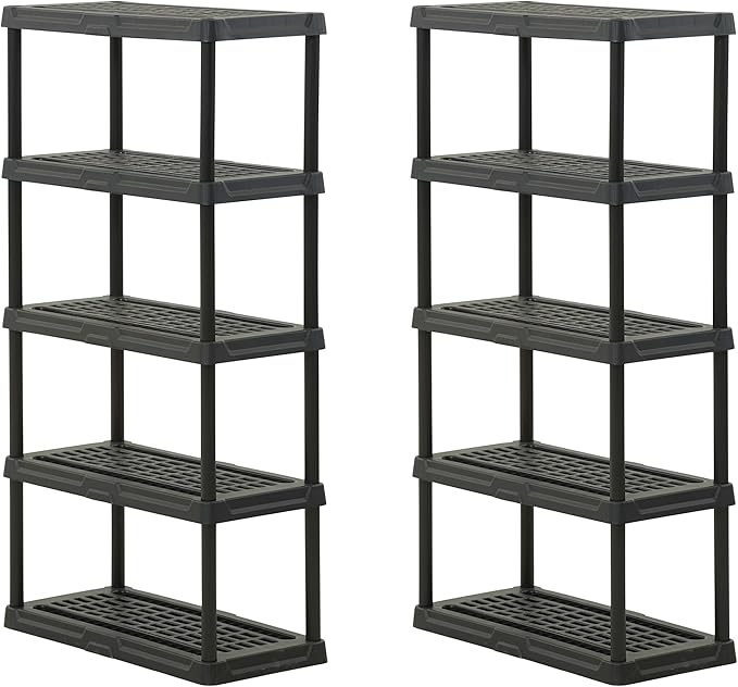 CENTREX 5-Tier Heavy Duty Plastic Storage Shelves by Unknown