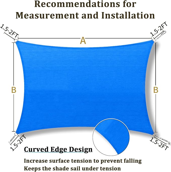 Shade&Beyond 15'x24' Sun Shade Sail Canopy Rectangle, UV Block Breathable - Image 5