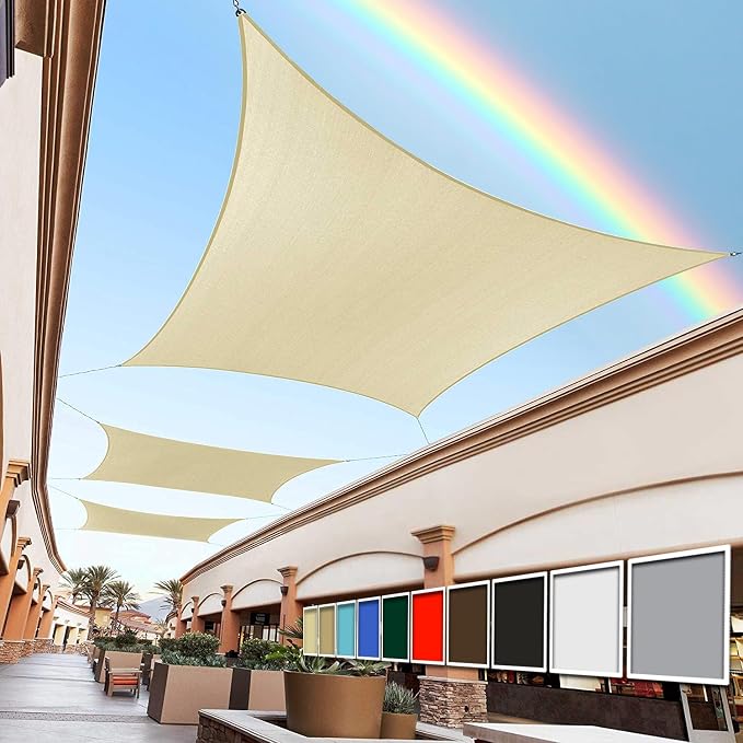 Royal Shade 11' x 12' Beige Rectangle Square Sun Shade Sail Order to Make by RoyalShade