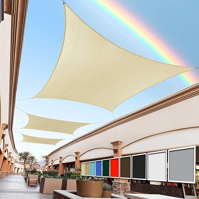 Royal Shade 7' x 9' Beige Rectangle Square Sun Shade Sail Order to Make by RoyalShade