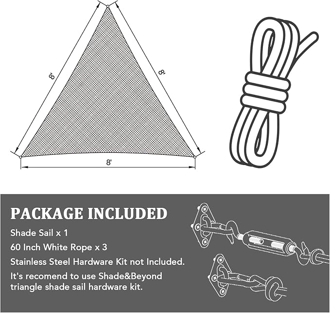 Shade&Beyond Custom Sun Shade Sail 13'x13'x18.4' Triangle Sun Sail Shades Patio - Image 7