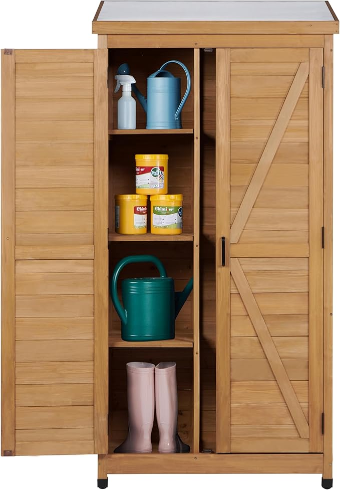 68'' Outdoor Storage Cabinet, Wooden Garden Tool Cabinet by Mederlo