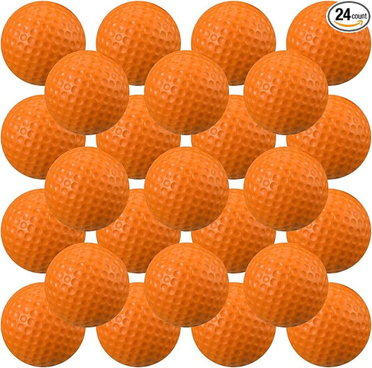 Junkin 24 Pcs Foam Golf Practice Balls Realistic Feel and Flight Training Sport Balls Elastic Soft Foam Golf Balls for Indoor or Outdoor Backyard Training