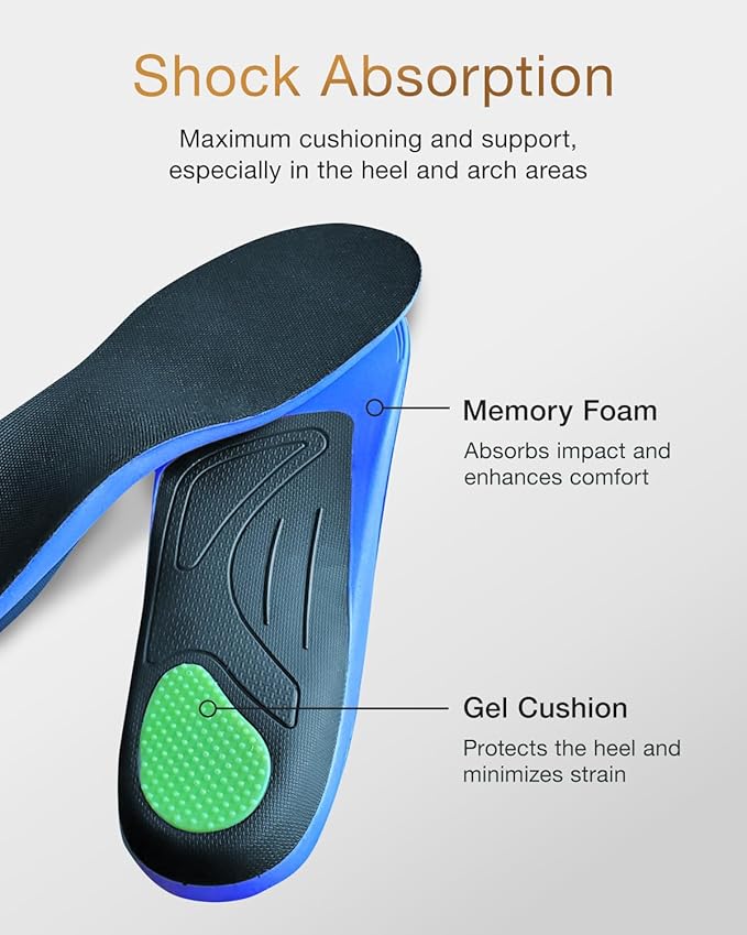 Premium Quality Gel Shoe Insoles from Japan, Shock Absorption, High Arch Support, Walking, Golf Insoles Men, Shoe Inserts Women, Shoe Insoles Women, Shoe Inserts Men, Unisex Sole Inserts, M