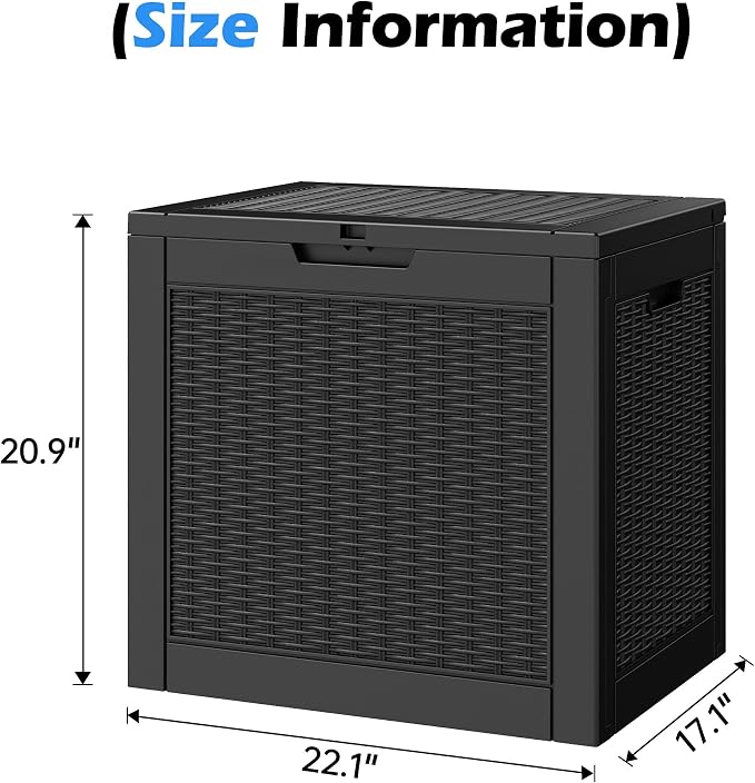 Outdoor Storage Box, 30 Gallon Resin Deck Boxes Outdoor Waterproof - Image 2