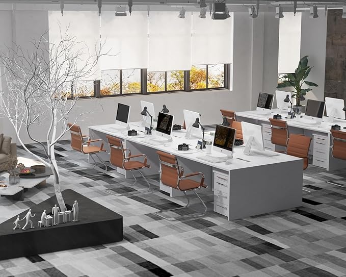 CIMOTA Waiting Room Chairs Leather Office Guest Chair Mid Back Reception Chairs with Sled Base for Meeting/Patient/Conference Room, Coffee Set of 2