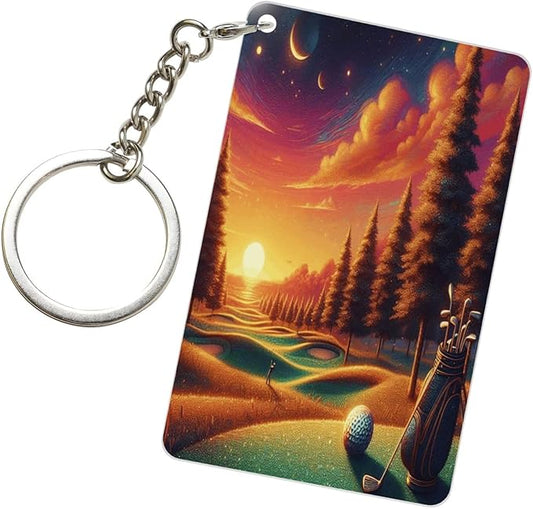 Keychain - Rectangular Acrylic Keychain Daily Key Ring Car Key Fob Holder 2X3 Inch