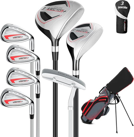8 Pieces Complete Golf Club Set for Men Left or Right Handed – Mens Golf Clubs Full Set with Fairway Wood, Hybrid, Irons, Putter & Lightweight Bag – Beginner Friendly, Best Value, Distance & Accuracy