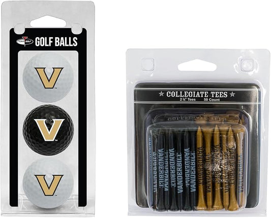 Team Golf NCAA Logo Imprinted Golf Balls (3 Count) & 2-3/4" Regulation Golf Tees (50 Count), Multi Colored