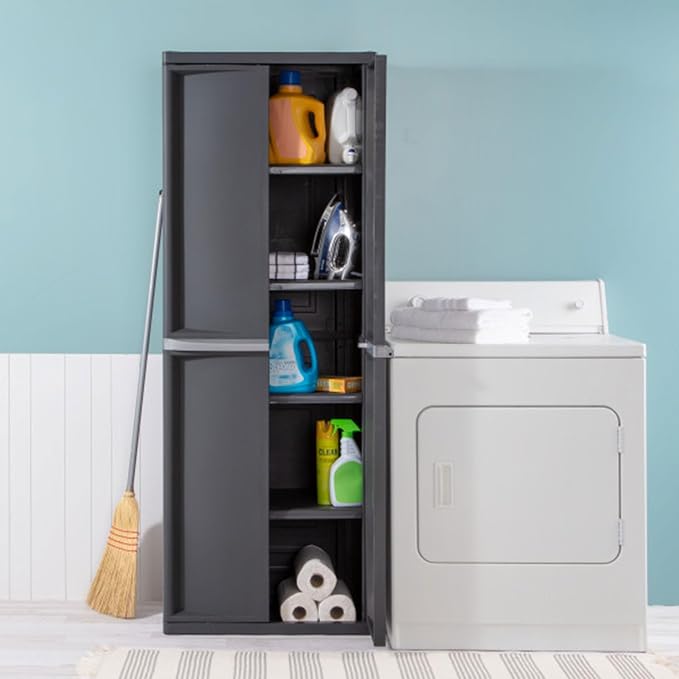 Sterilite 4 Shelf Cabinet, Durable Plastic Storage Solution, 1 Pack | - Image 5