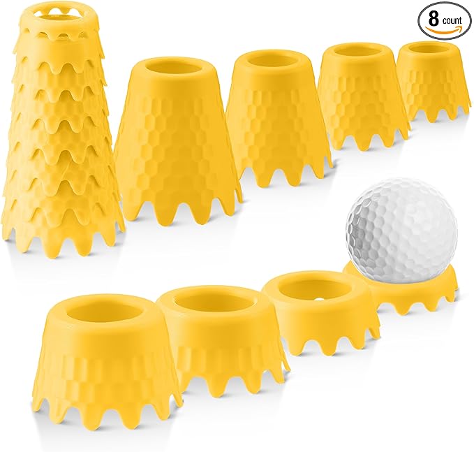 8 Pack ‌Simulator Golf Tees, TPU Unbreakable Material, Height from 1/4" to 2", Suitable for Indoor, Outdoor, Winter, Golf Mats, Turf and Driving Range