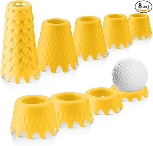 8 Pack ‌Simulator Golf Tees, TPU Unbreakable Material, Height from 1/4" to 2", Suitable for Indoor, Outdoor, Winter, Golf Mats, Turf and Driving Range