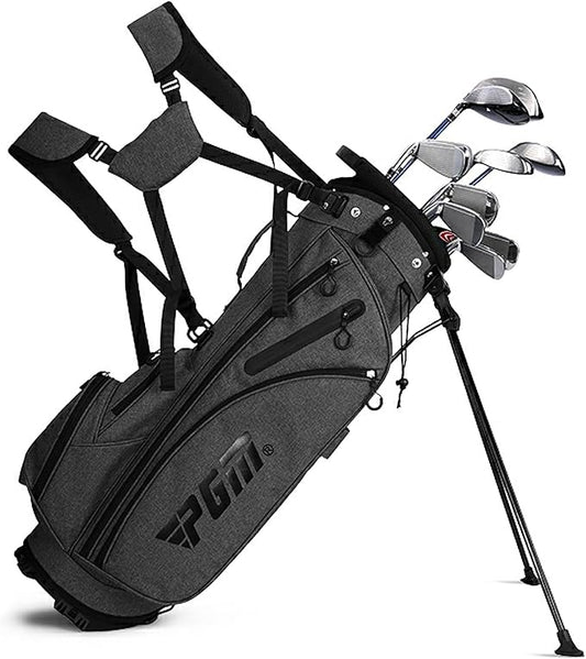 PGM 18 Pieces Men’s Golf Club Set 12pcs Clubs – Titanium #1 Driver, Draw-Biased Hybrid, High-Strength Irons, Forgiving Putter, Stand Bag with 5 Head Covers