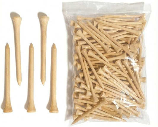 150 Pcs Bamboo Golf Tees 3 1/4 Inch, 83mm (3.25") Bamboo Tees, Friendly Biodegradable, Long and Tall Golf tees, More Durable and Stable, Ideal for Beginner