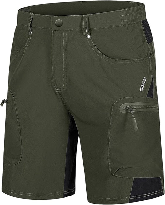 TACVASEN Men's Hiking Cargo Shorts 10" with Zipper Pockets Quick Dry Casual Stretch Golf Work Short Outdoor Summer