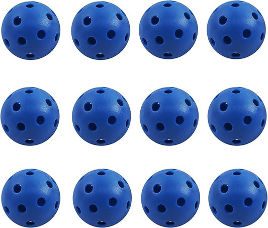 GSE Games & Sports Expert 12-Pack Practice Golf Balls, 40mm Limited Flight Plastic Soft Golf Balls, Airflow Hollow Training Golf Ball for Swing Practice (Several Colors Available)