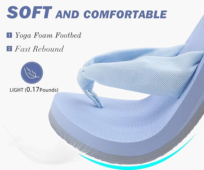 KuaiLu Flip Flops for Women with Arch Support Yoga Mat Comfortable Summer Beach Walking Thong Cushion Sandals Slip On Indoor Outdoor
