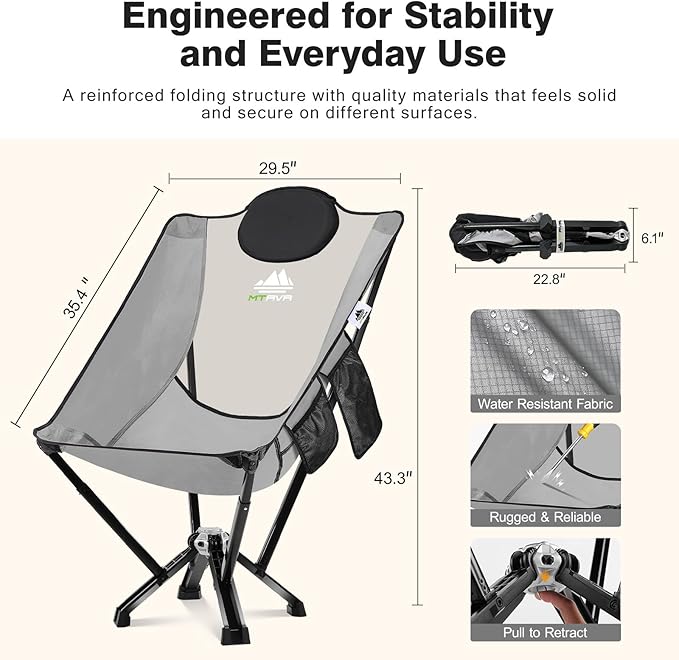 High-Back Folding Chair for Indoor & Outdoor Use — Comfortable Full Back Support for Long Sitting, Stable Aluminum Frame, Easy Setup, Portable Chair for Home, Camping, RV & Relaxation