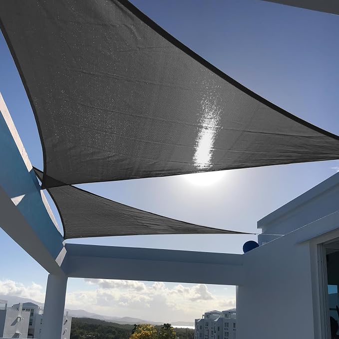 SUNNY GUARD 16' x 16' x 22' Triangle Shade Sail 95% UV Block Outdoor Canopy | by SUNNYGUARD