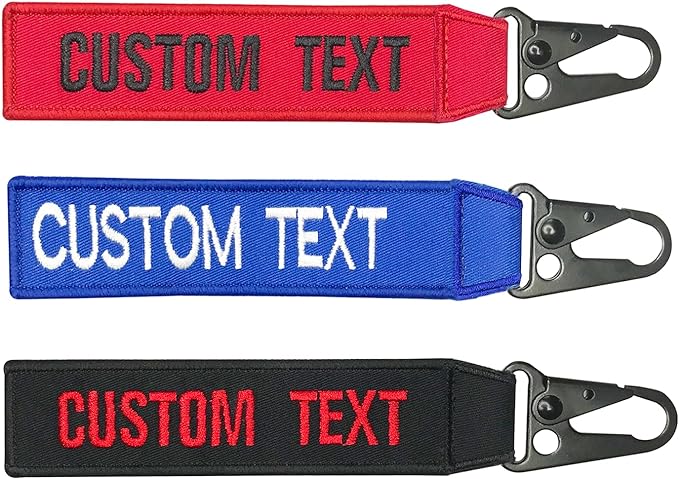 mvcen Personalized Embroidery Keychain, Custom Name Tag Personalized Keychain Custom Luggage Tags Key Ring Accessories for Crate, Backpacks, Car, Keyring, Gift