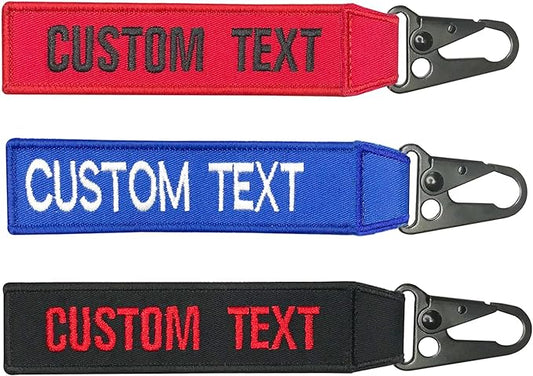 mvcen Personalized Embroidery Keychain, Custom Name Tag Personalized Keychain Custom Luggage Tags Key Ring Accessories for Crate, Backpacks, Car, Keyring, Gift