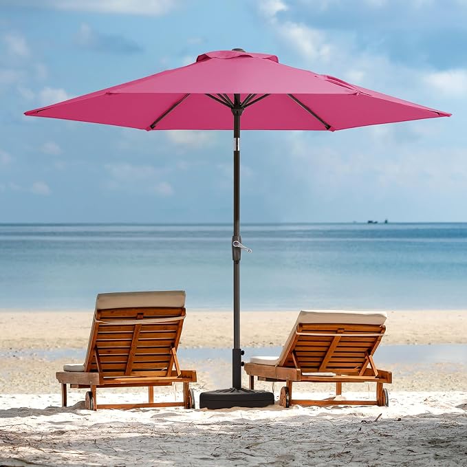 JEAREY 7.5 ft Outdoor Patio Umbrella, Table Umbrella, Rose Pink | 6 Sturdy Ribs - Image 9