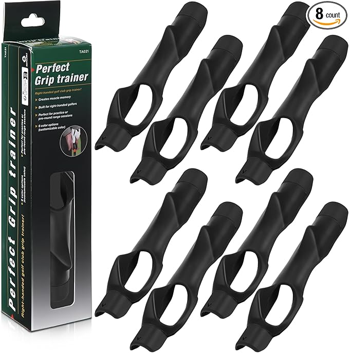 Soulchen 8 Pack Golf Grip Trainer, Golf Training Aid, Swing Trainer Club Grips Accessories for Right Handed Club Grip Equipment to Help Correct Hand Position