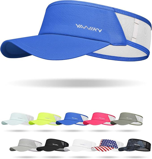 Sports Sun Visor Hats for Women Men Lightweight Breathable Cooling Stretchy Visors Foldable UPF 50+ for Running Tennis Golf