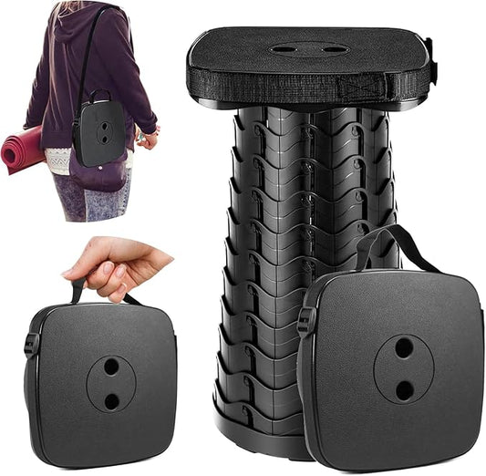 Collapsible Stool - Lightweight Folding Stool, 485lbs Capacity, Portable for Adults, Camping, Fishing, Hiking, Outdoor, Travel