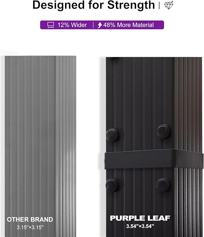 PURPLE LEAF Outdoor Pergola 12' X 18' Retractable Canopy Aluminum, Terra | - Image 6