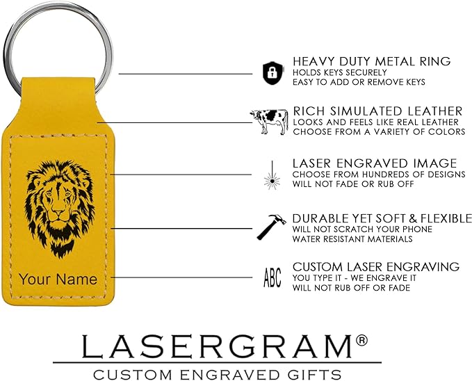 LaserGram Rectangle Keychain, Disc Golf, Personalized Engraving Included