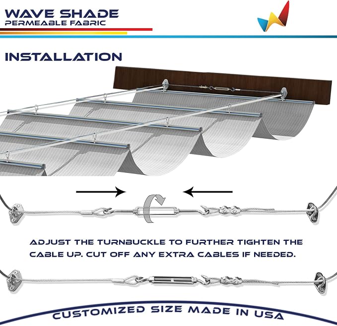 Windscreen4less 4' x 34' Retractable Sun Shade Canopy Cover Sliding Wave Shade - Image 6